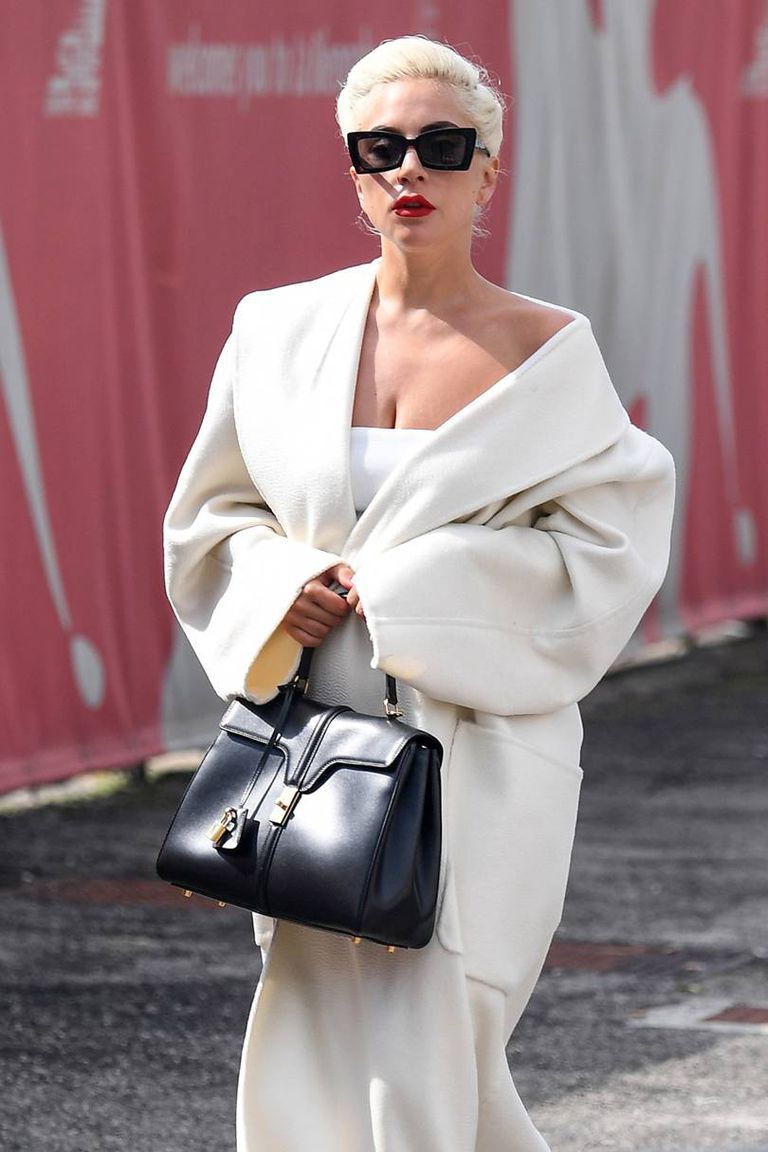 Lady Gaga carries Celine's Le 16 in Venice in September 2018