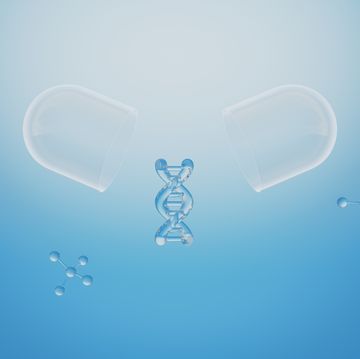 dna, rna, cells, molecular structure in the blue background, 3d rendering