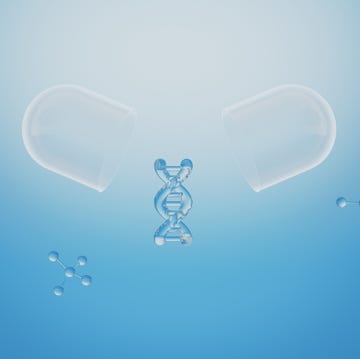 dna, rna, cells, molecular structure in the blue background, 3d rendering