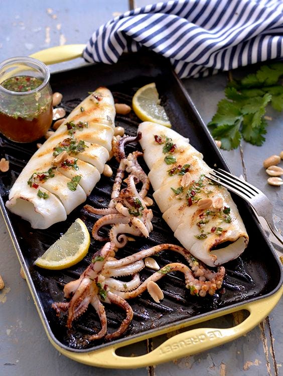 cenas sanas sepia a la plancha