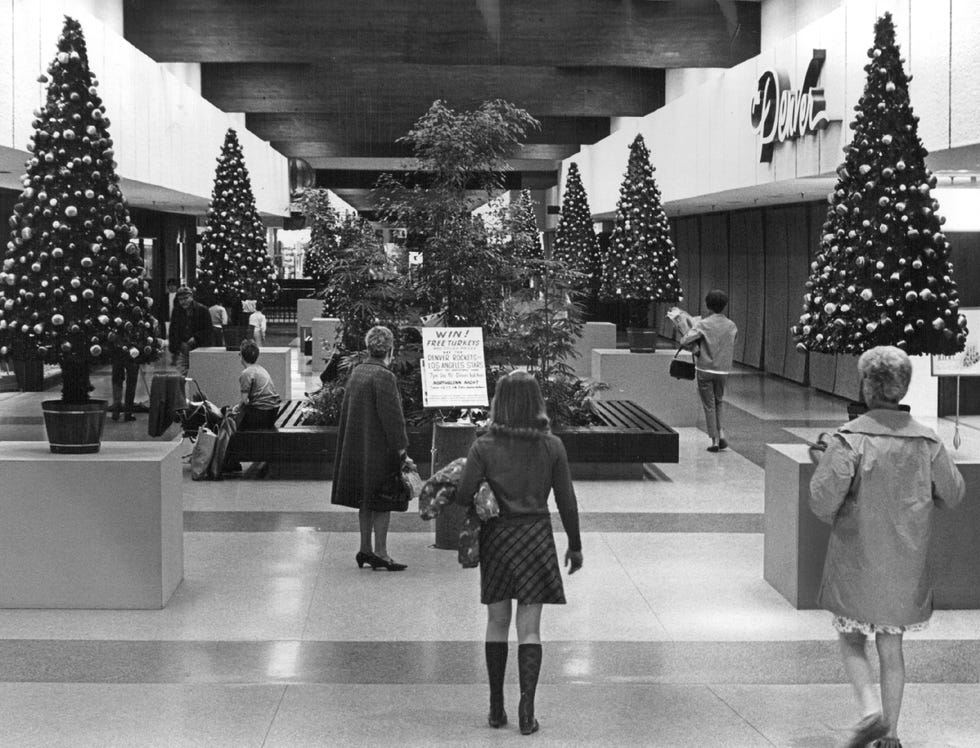dec 12 1968, dec 16 1968 center, setting the tone of interior dec íorations in the stores which fac