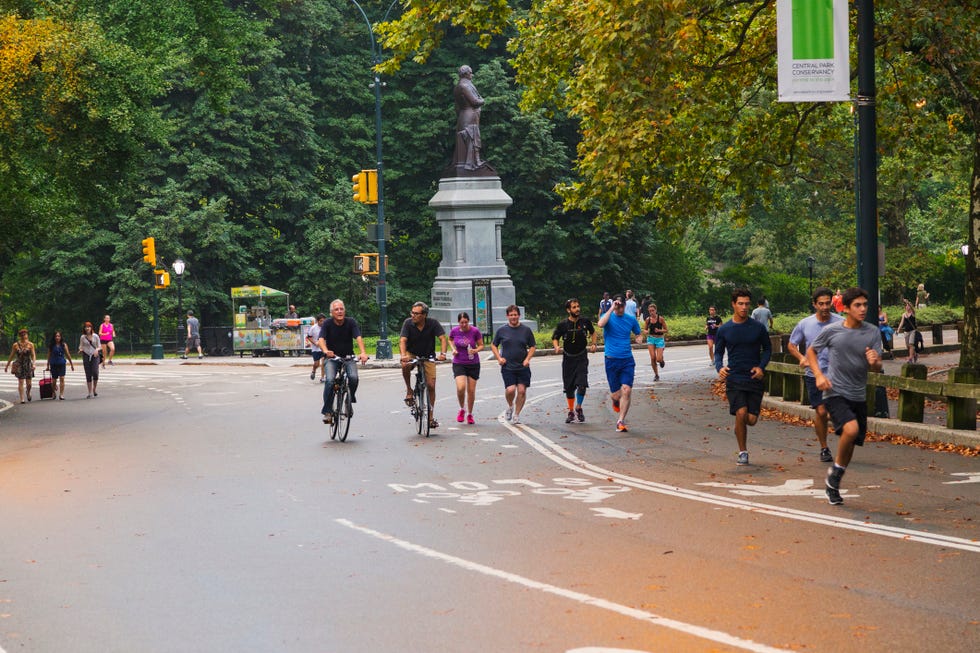 central park, jogging