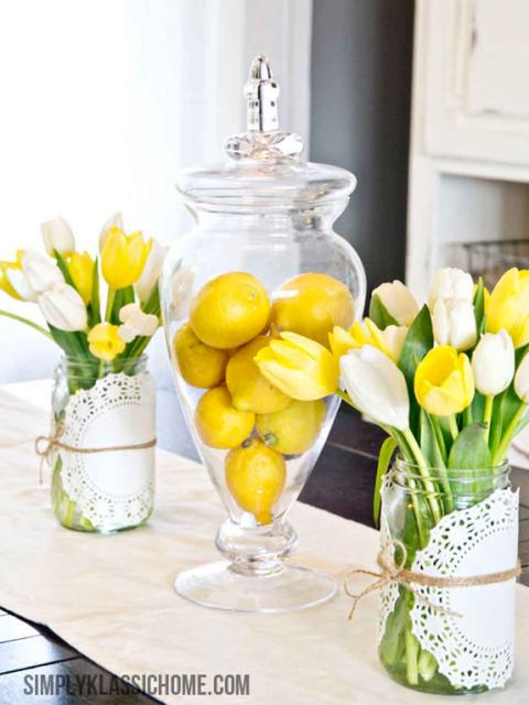 yellow, flower, centrepiece, tulip, vase, cut flowers, plant, room, spring, table,