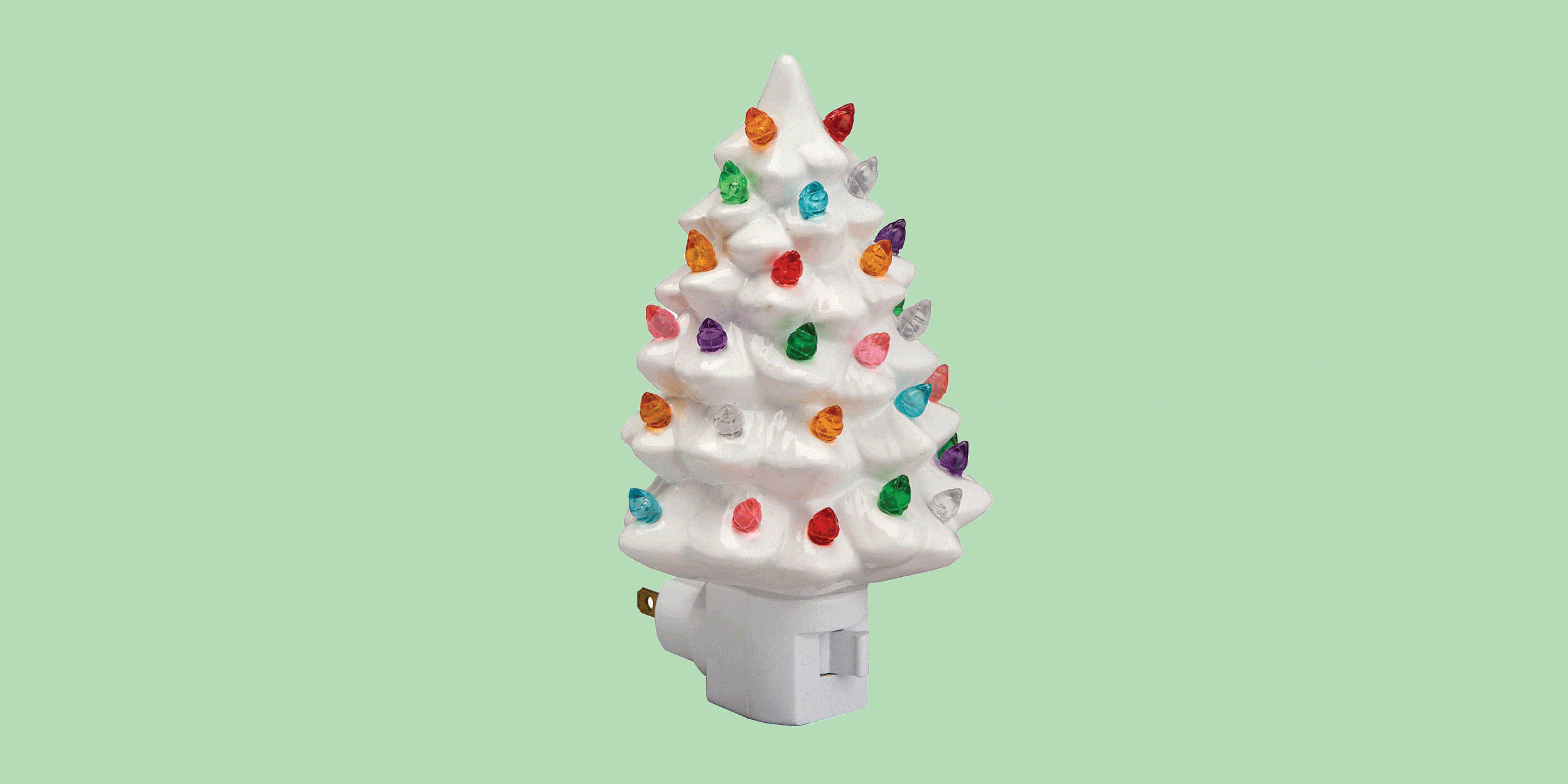 Christmas Tree Santa Claus Porcelain Figurine Night Light by AppleTree NIB 