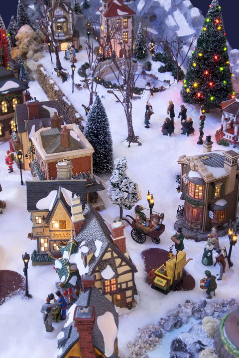 decorative christmas village with charles dickens theme