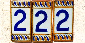 ceramic number 222 street address tile