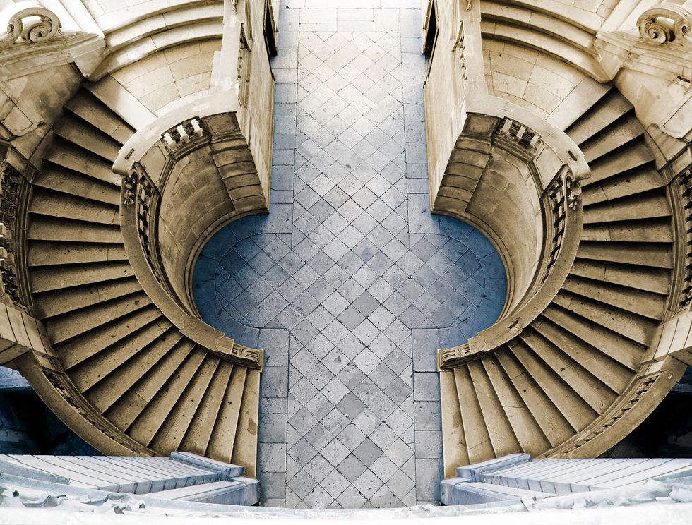 Architecture, Stairs, Arch, Symmetry, Spiral, Stock photography, Facade, Building, Pattern, 