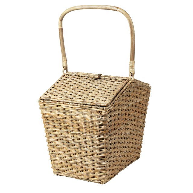 cesta de ratán con asa y bolsa isotérmica extraíble solblekt