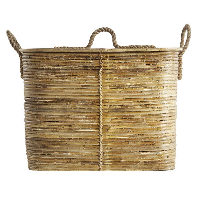 Cesta de fibra con tapa para el baño