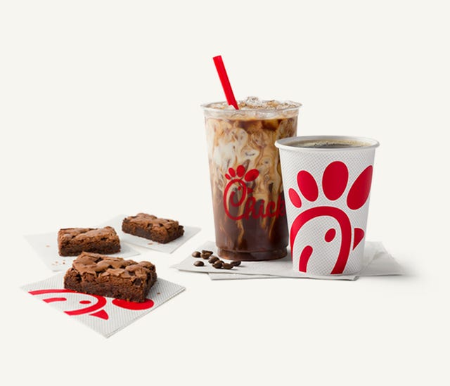 chick fil a mocha cold brew, brownies