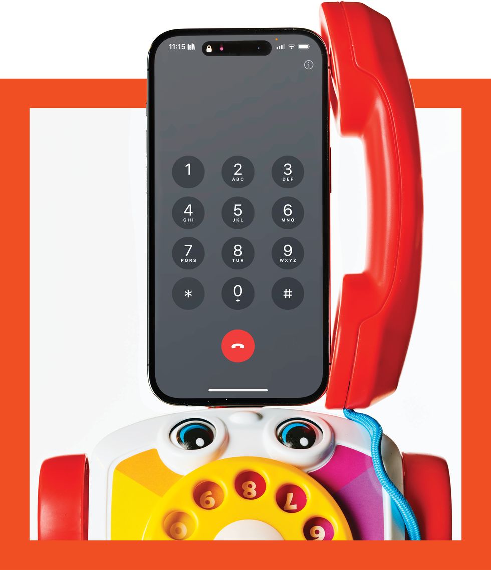 toy phone and iphone