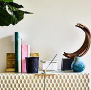 Shelf, Shelving, Still life photography, Turquoise, Wall, Furniture, Room, Table, Interior design, Still life, 