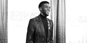 los angeles, ca   january 27  editors note this image has been converted to black and white a color version is available chadwick boseman attends the 25th annual screen actors guild awards at the shrine auditorium on january 27, 2019 in los angeles, california 480518  photo by emma mcintyregetty images for turner