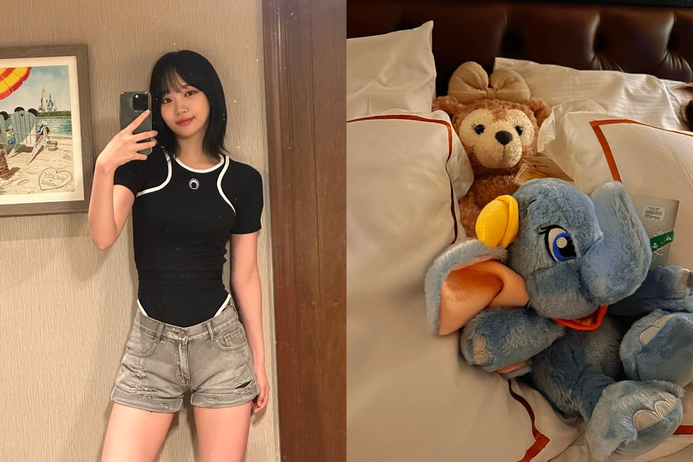 a person taking a selfie with a couple of stuffed animals