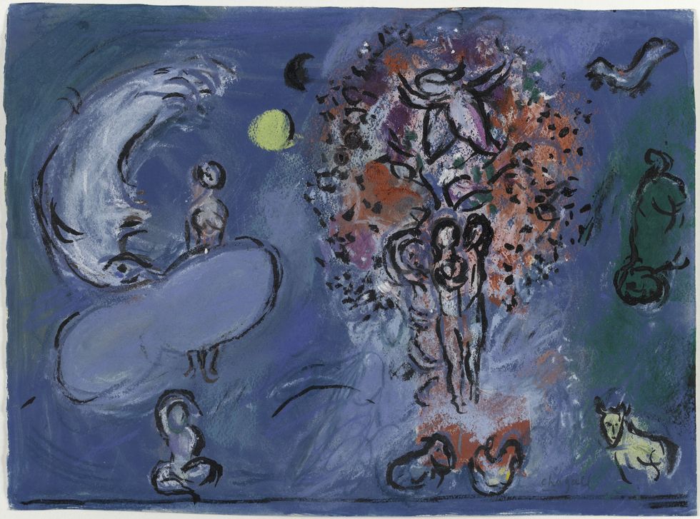 marc chagall, schizzo, le paradis, musee national marc chagall nizza
