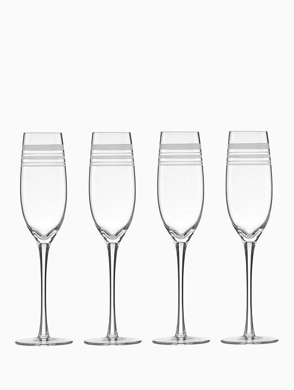 Stripe Champagne Flutes - Set of 4