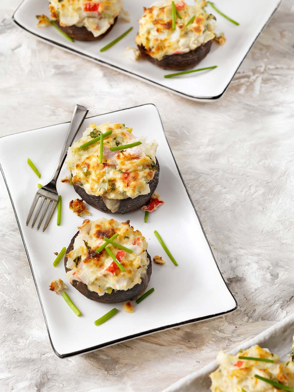 champiñones rellenos de cangrejo