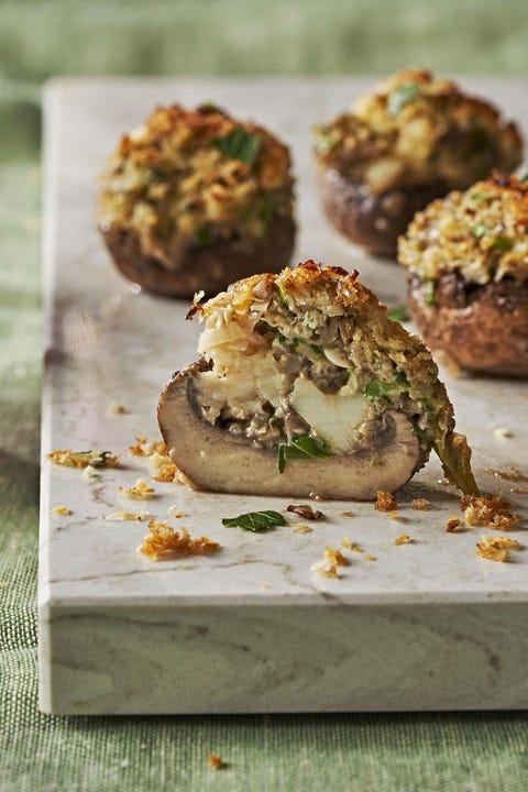 champiñones rellenos de cangrejo