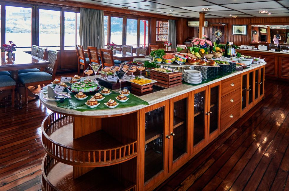 chandannagar west bengal india gange river restaurant aboard cruise ship