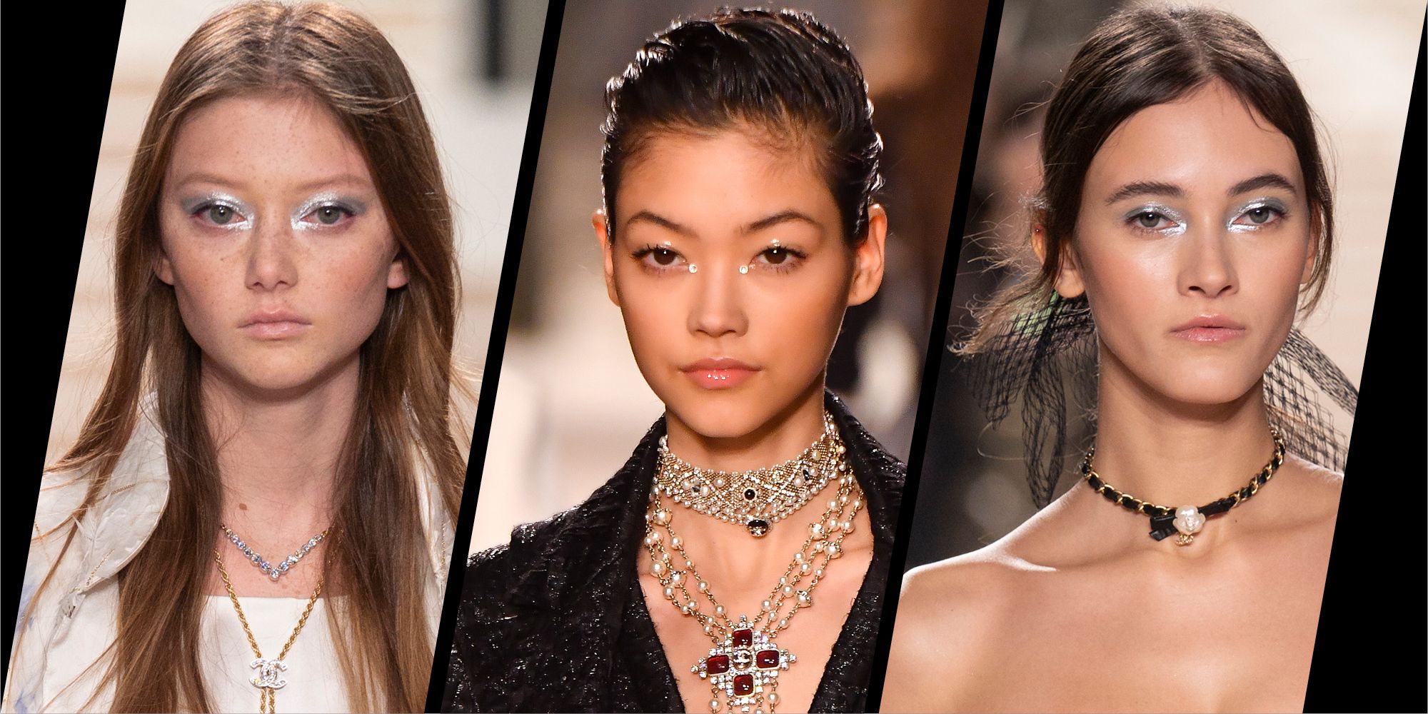 The make-up at Chanel's Metiers d'Art show was perfectly festive