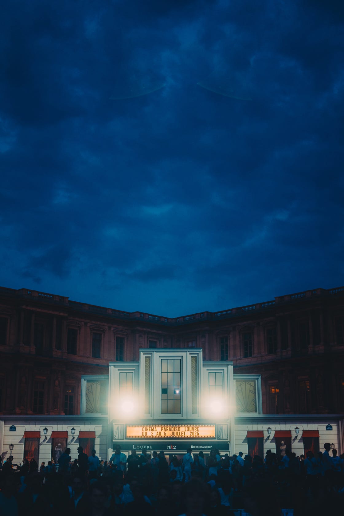 outdoor cinema event at the louvre