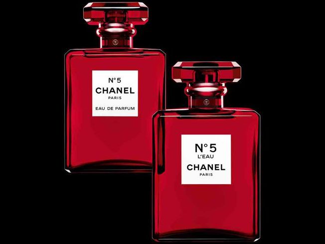 chanel number 5 perfume red