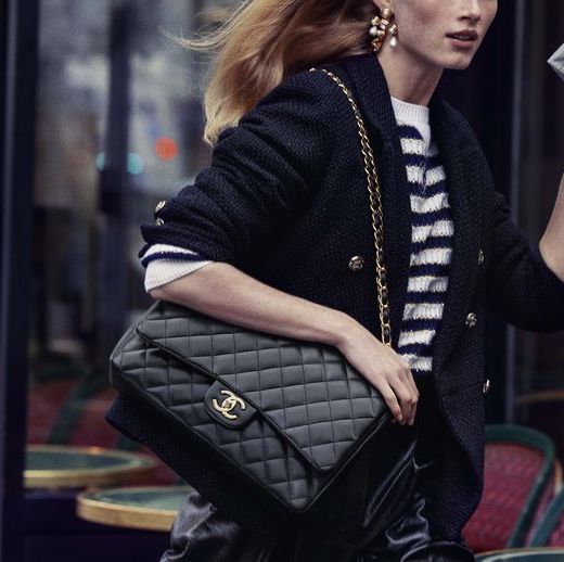 Chanel White/Black Quilted Aged Leather Gabrielle Backpack Chanel