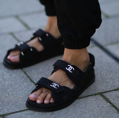 Chanel Rhinestone Quilted Dad Sandals, Luxury, Sneakers & Footwear