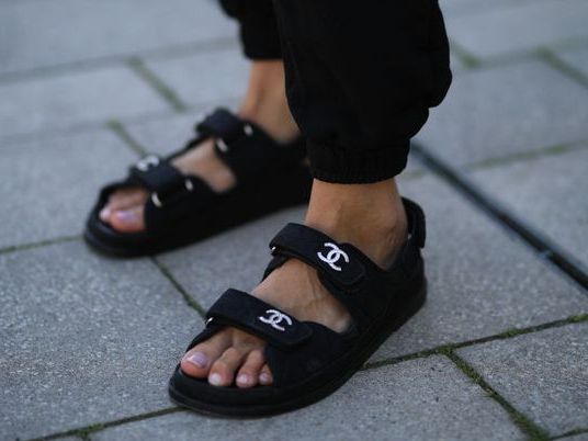 chanel slide sandals