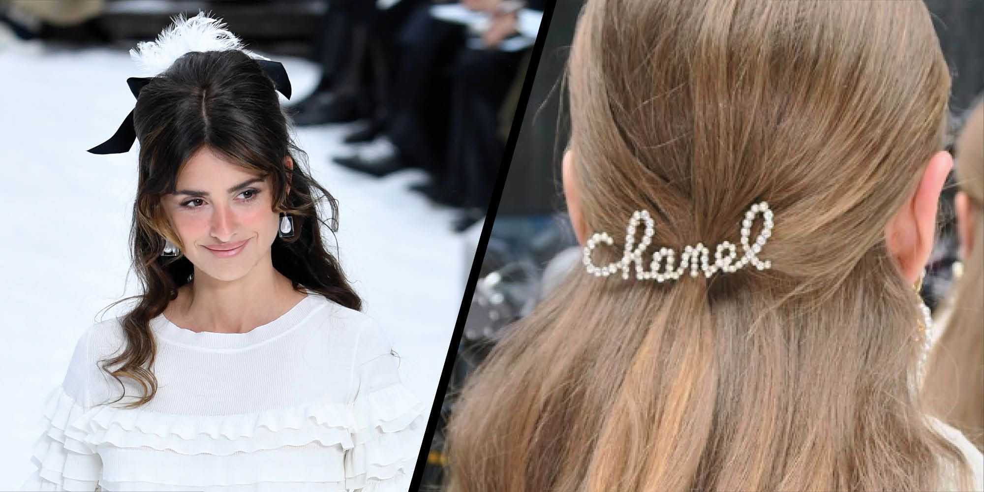 Fashion Week guest is seen wearing a Chanel hair clip outside Thom