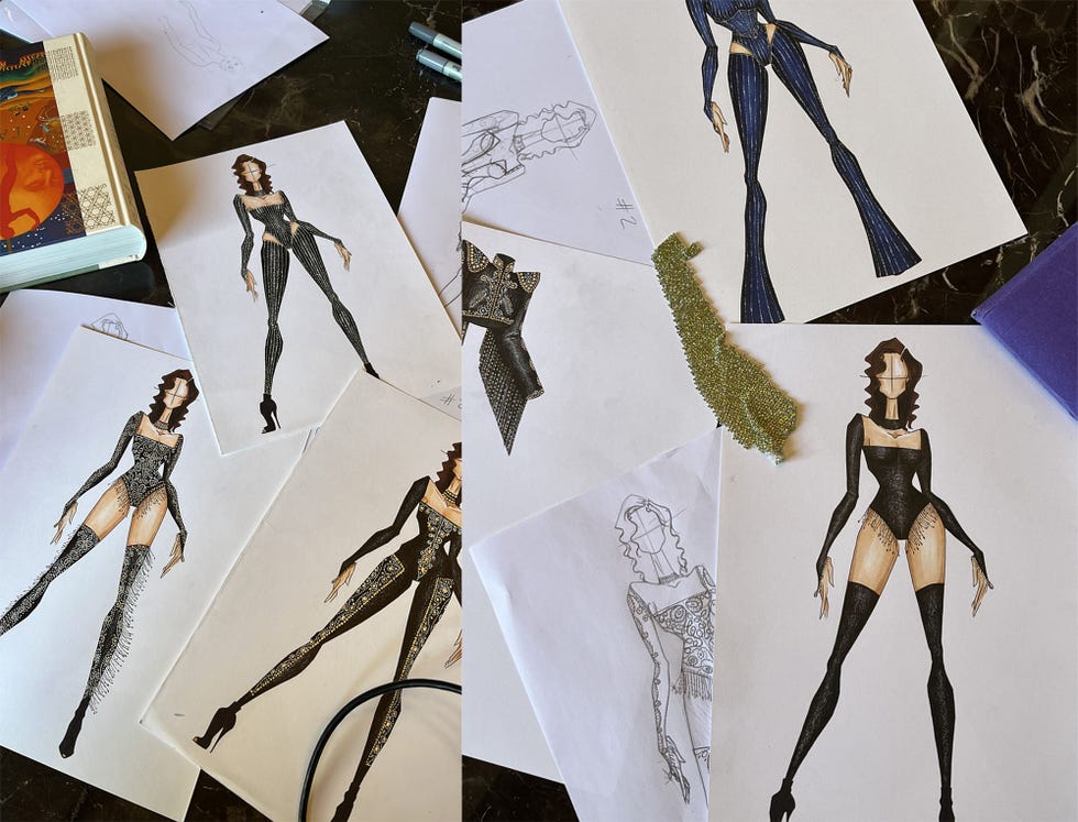 dibujos de los diseños de palomo spain para la representante española en el festival
