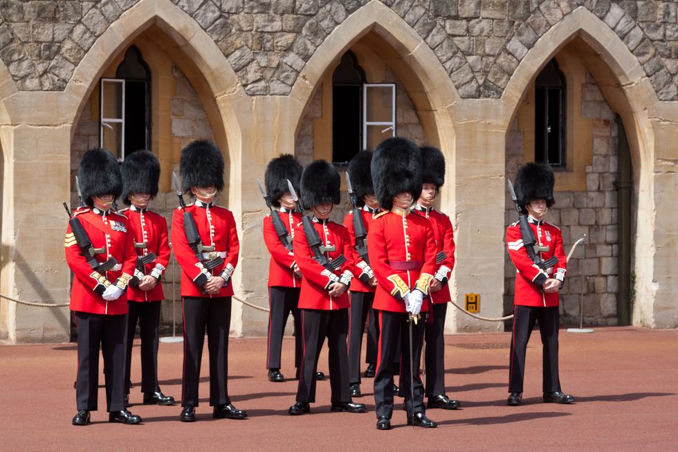 Changing the Guard at Windsor Castle, Berkshire, England.
