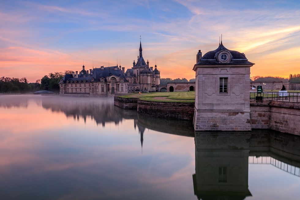 chantilly castle at sunrise
