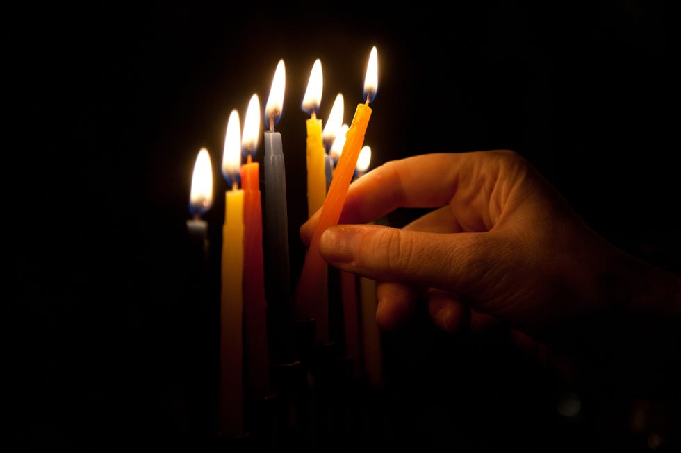 chanukah candles lit