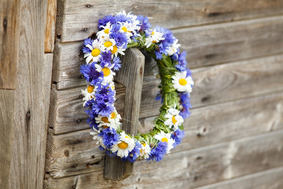 Wreath from blue cornflowers
