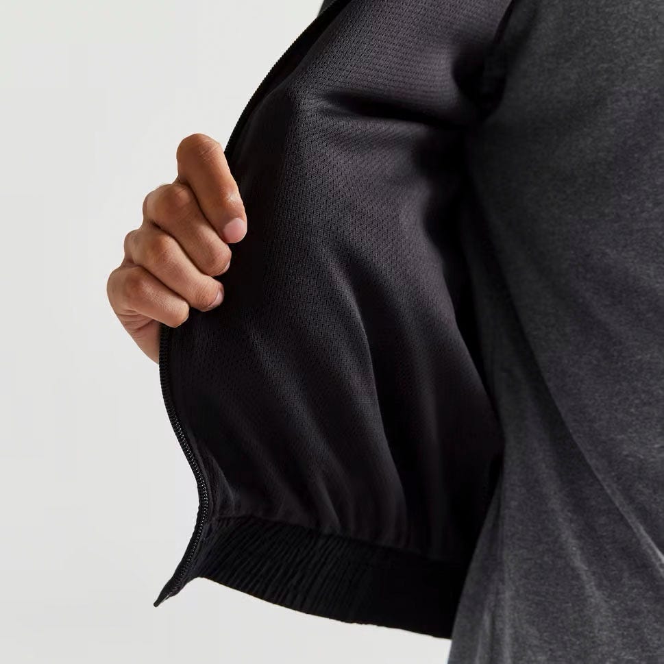chaqueta fitness transpirable hombre domyos negro
