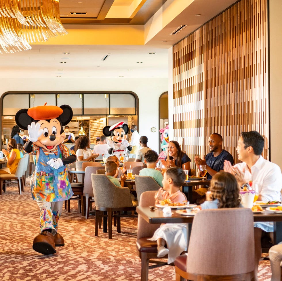 disney world topolino's terrace character breakfast guests and mickey mouse at disney's topolino's terrace restaurant