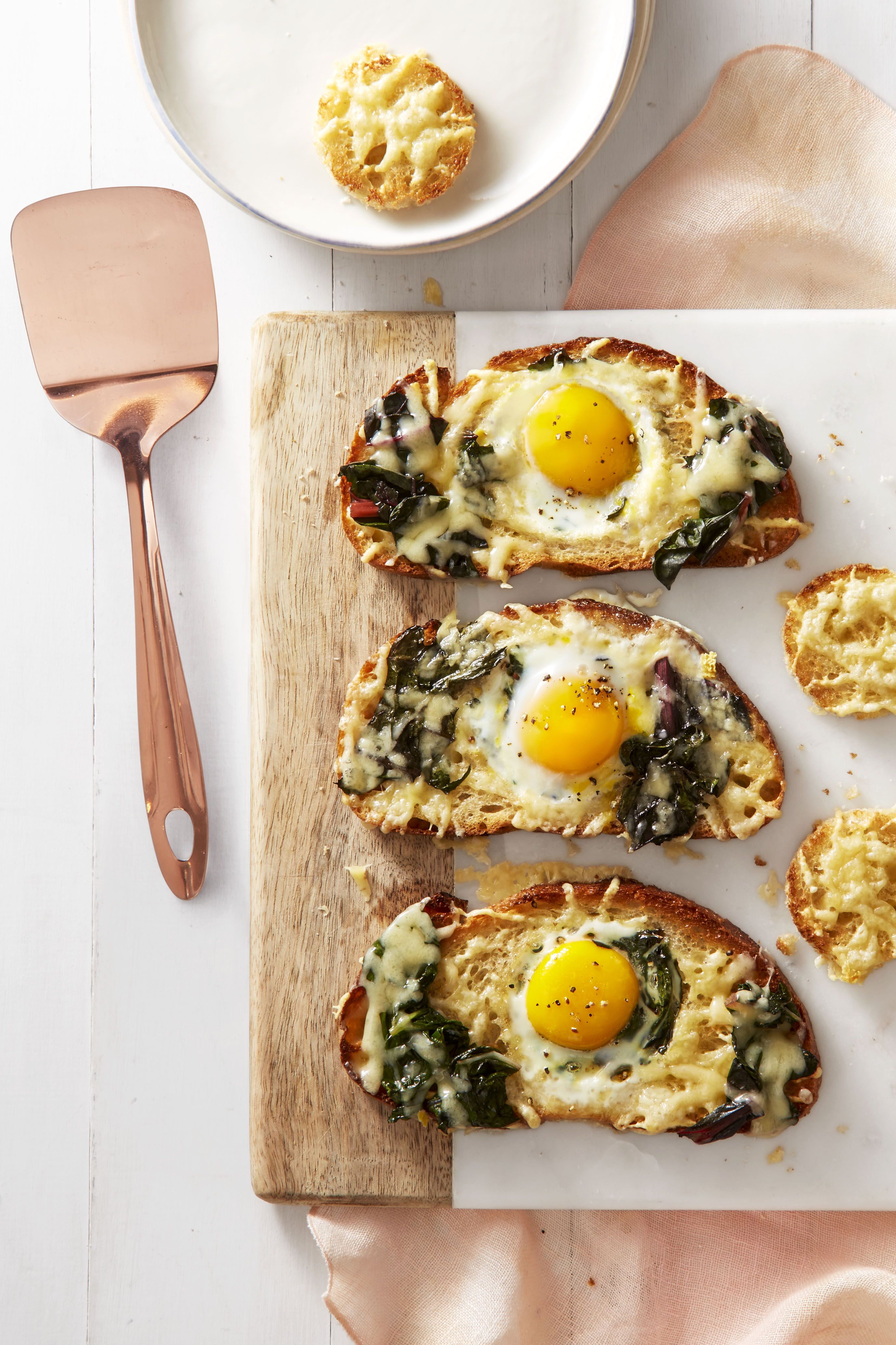 Chard and Gruyère Eggs in the Hole - Hard Boiled Eggs