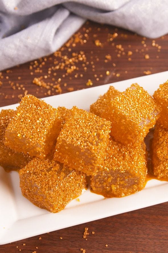 chardonnay jell o shots with gold sprinkles on top