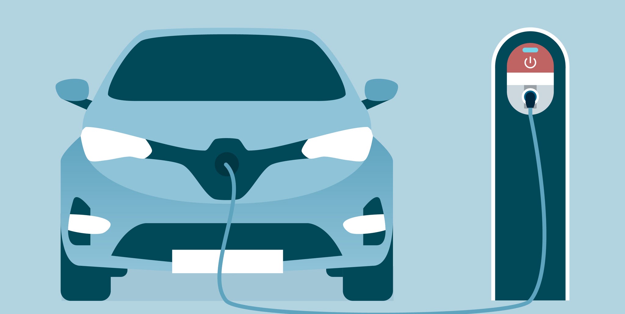 charging an electric car at an ev charging station