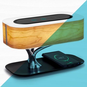 bedside lamp with bluetooth speaker and wireless charger
