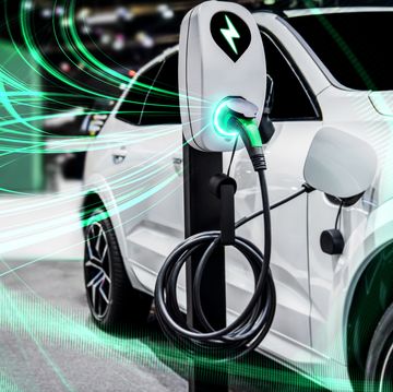 ev charging station for electric car in concept of green energy and eco power