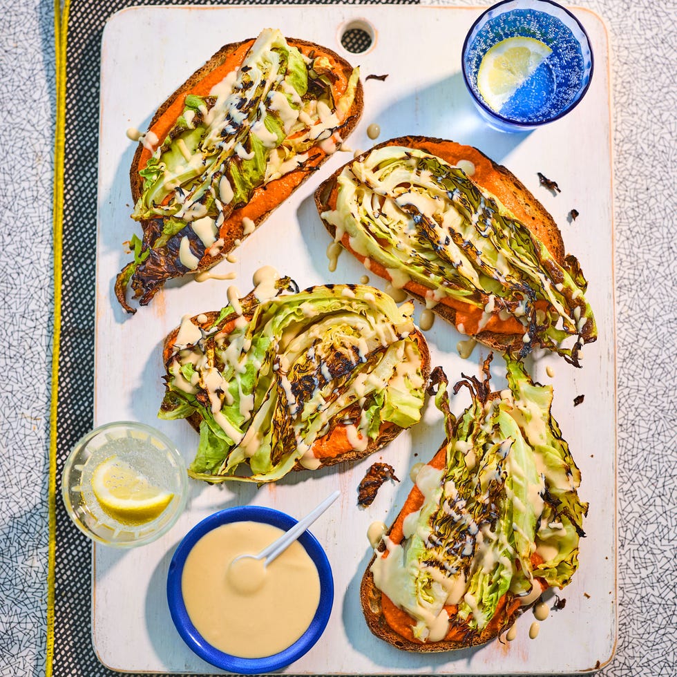romesco and greens on toast