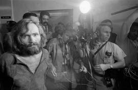 charles manson is brought into the los angeles city jail