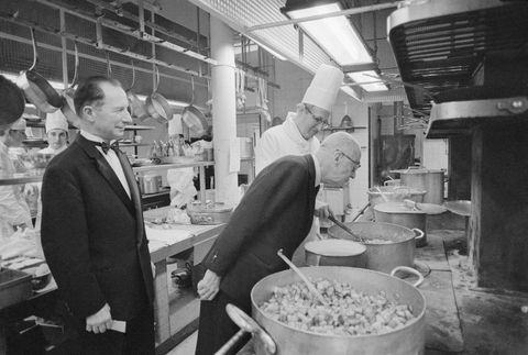 charles ritz inspecting the kitchen