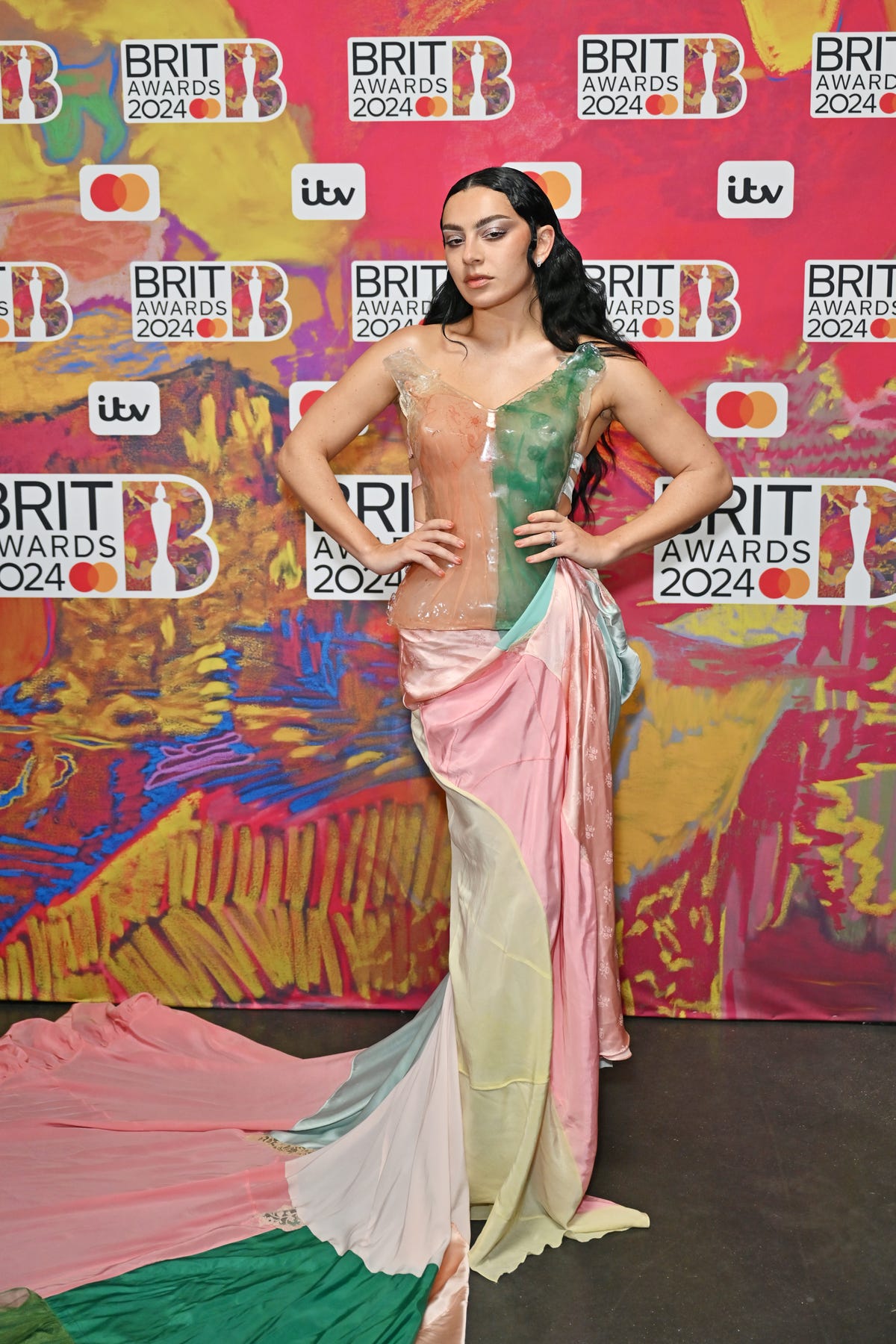 Charli XCX wears a work of art on the 2024 Brit Awards red carpet