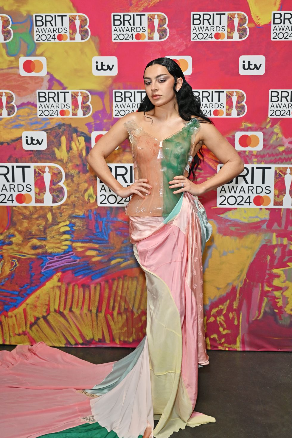 Charli XCX wears a work of art on the 2024 Brit Awards red carpet