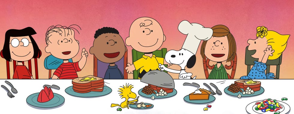 charlie brown thanksgiving table