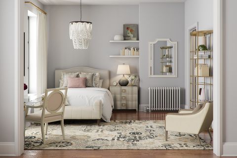 Furniture, Room, White, Interior design, Product, Floor, Living room, Lighting, Couch, Light fixture, 