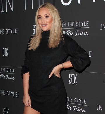 charlotte crosby arrives on the red carpet during the in the style x billie faiers launch event at stk london